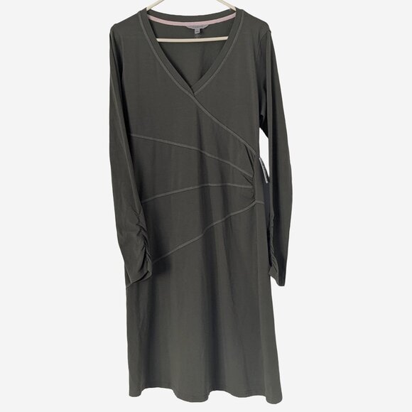 Athleta Midi Dress | Olive Green | Size L | NWT - Picture 1 of 7